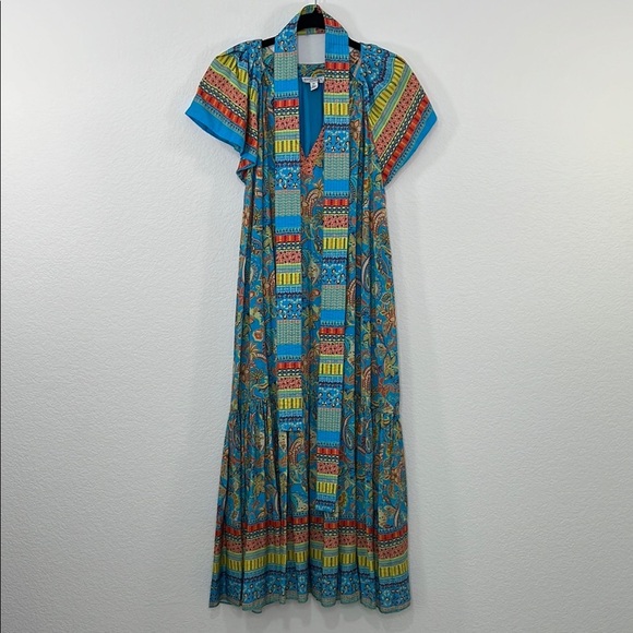 Current Air NWOT Paisley Border Print MIDI Dress‎ size XS - Picture 3 of 12